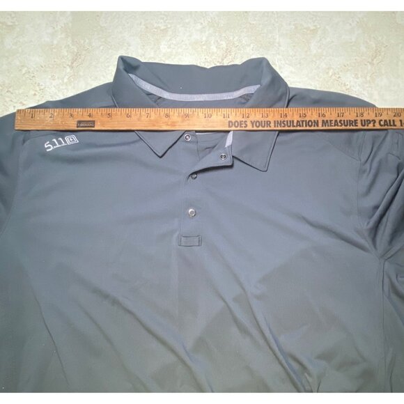 5.11 Tactical Mens Gray Polo Shirt XL Short Sleeve Performance Moisture-Wicking - Picture 5 of 6
